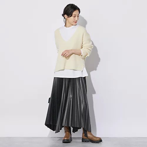 【サクラ/SACRA】のSYNTHETIC LEATHER PLEATS 人気、トレンドファッション・服の通販 founy(ファニー) 　ファッション　Fashion　レディースファッション　Ladies' Fashion Online　スクエア　Square　プリーツ　Pleats　A/W・秋冬　Aw・Autumn/Winter・Fw・Fall-Winter　other-3|ID: prp329100004553535 ipo3291000000032632443