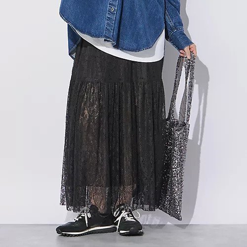 【サクラ/SACRA】のCHANTILLY LACE SKIRT インテリア・キッズ・メンズ・レディースファッション・服の通販 founy(ファニー) https://founy.com/ ファッション Fashion レディースファッション Fashion for Women スカート Skirts ジャケット Jacket, Outerwear ティアードスカート Tiered Skirt, Flounced Skirt リラックス Relax, Relaxed Fit レース Lace, Lace Fabric 切替 Switching, Contrast Panel |ID: prp329100004553536 ipo3291000000034617931