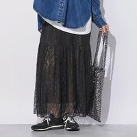 【サクラ/SACRA】のCHANTILLY LACE SKIRT 人気、トレンドファッション・服の通販 founy(ファニー) ファッション Fashion レディースファッション Fashion for Women スカート Skirts ジャケット Jacket, Outerwear ティアードスカート Tiered Skirt, Flounced Skirt リラックス Relax, Relaxed Fit レース Lace, Lace Fabric 切替 Switching, Contrast Panel |ID:prp329100004553536