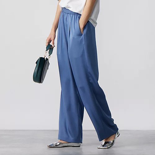 【アダワス/ADAWAS】のサテンイージーパンツ インテリア・キッズ・メンズ・レディースファッション・服の通販 founy(ファニー) 　ファッション　Fashion　レディースファッション　WOMEN　パンツ　Pants　シルク　Silk　ポケット　Pocket　ワイド　Wide　エレガント 上品　Elegant　NIGHT BLUE|ID: prp329100004553580 ipo3291000000032353205