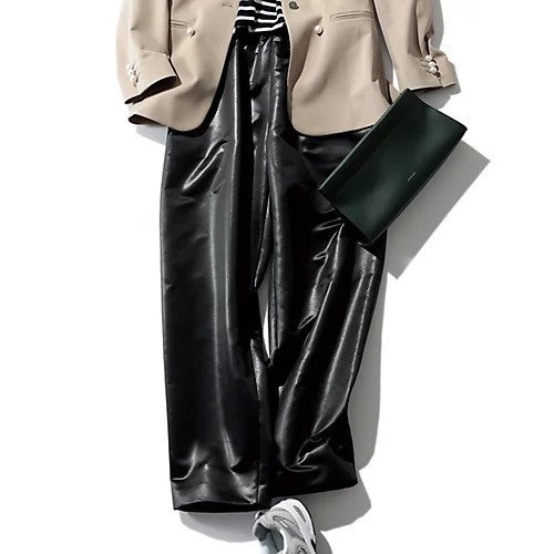 【ロエフ/LOEFF】のLF LSTR STN GAZ WIDE 人気、トレンドファッション・服の通販 founy(ファニー) 　ファッション　Fashion　レディースファッション　Fashion for Women　サテン　Satin, Glossy Fabric　フェイクレザー　Faux Leather, PU Leather　ワイド　Wide, Wide Fit　other-2|ID: prp329100004553601 ipo3291000000032632695