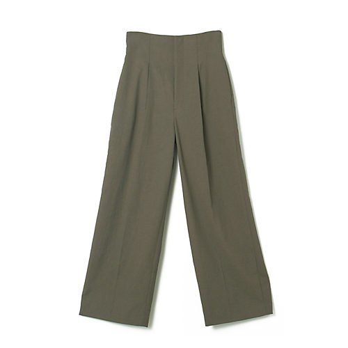 【エクラ/eclat】の麻混ワイドパンツ インテリア・キッズ・メンズ・レディースファッション・服の通販 founy(ファニー) 　ファッション　Fashion　レディースファッション　WOMEN　パンツ　Pants　スリット　Slit　センター　Center　ワイド　Wide　別注　Special Order　吸水　Water Absorption　洗える　Washable　カーキ|ID: prp329100004553602 ipo3291000000032354200
