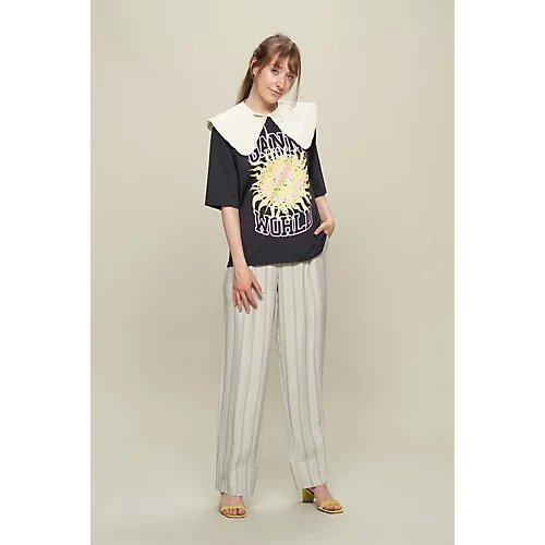 【ガニー/GANNI】のPants 人気、トレンドファッション・服の通販 founy(ファニー) 　ファッション　Fashion　レディースファッション　Fashion for Women　パンツ　Pants & Trousers　2022年　2022　2022-2023秋冬・A/W　Autumn/Winter 2022–23 AW22–23　ストライプ　Stripe, Striped Pattern　テーパード　Tapered, Tapered Pants　バランス　Balance, Style Balance　ポケット　Pocket, Pocket Detail　夏　Summer　洗える　Machine Washable　other-2|ID: prp329100004553614 ipo3291000000032704711