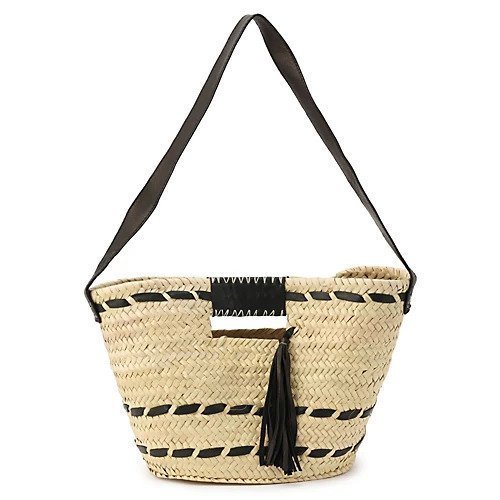 【ケシュルエッセンシャル/Kech Les Essentiels】のRAFFIA LEATHER TASSEL BAG MEDIUM インテリア・キッズ・メンズ・レディースファッション・服の通販 founy(ファニー) 　ファッション　Fashion　レディースファッション　Ladies' Fashion Online　ラウンド　Round　Black|ID: prp329100004553726 ipo3291000000032185048