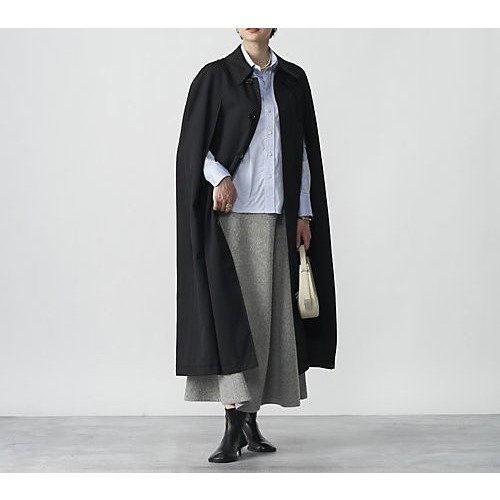 【アンスクリア/INSCRIRE】のWool Gabardine Cape Coat 人気、トレンドファッション・服の通販 founy(ファニー) 　ファッション　Fashion　レディースファッション　WOMEN　アウター　Coat Outerwear　コート　Coats　インナー　Inner　スタンド　Stand　ロング　Long　 other-1|ID: prp329100004553891 ipo3291000000032186063