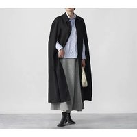 【アンスクリア/INSCRIRE】のWool Gabardine Cape Coat 人気、トレンドファッション・服の通販 founy(ファニー) ファッション Fashion レディースファッション Ladies' Fashion Online アウター Coat Outerwear コート Coats インナー Inner スタンド Stand ロング Long |ID:prp329100004553891