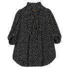 【ペールジュート/Pale Jute】のpolka dot ribbon half sleeve blouse black × white|ID: prp329100004557905 ipo3291000000032219825