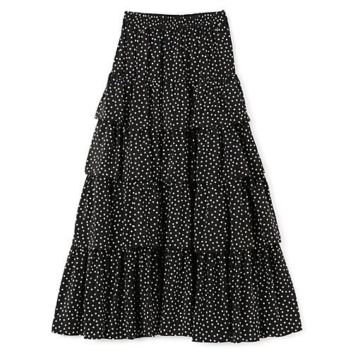 【ペールジュート/Pale Jute】のpolka dot tiered skirt インテリア・キッズ・メンズ・レディースファッション・服の通販 founy(ファニー) https://founy.com/ ファッション Fashion レディースファッション Ladies' Fashion Online スカート Skirt ティアードスカート Tiered Skirts カットソー Cut And Sew ティアード Tiered フリル Frills プリント Print リラックス Relax 冬 Winter 定番 Standard 水玉 Polka Dots 洗える Washable |ID: prp329100004557910 ipo3291000000032219853