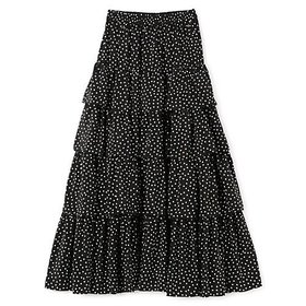 【ペールジュート/Pale Jute】 polka dot tiered skirt人気、トレンドファッション・服の通販 founy(ファニー) ファッション Fashion レディースファッション WOMEN スカート Skirt ティアードスカート Tiered Skirts カットソー Cut And Sew ティアード Tiered フリル Frills プリント Print リラックス Relax 冬 Winter 定番 Standard 水玉 Polka Dots 洗える Washable |ID:prp329100004557910