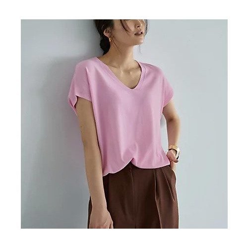 【スタイルデリ/STYLE DELI】のサラッと涼しい薄手なVネックニットトップス インテリア・キッズ・メンズ・レディースファッション・服の通販 founy(ファニー) 　ファッション　Fashion　レディースファッション　Fashion for Women　トップス・カットソー　Cut & Sew Tops　ニット　Knit Tops & Sweaters　Vネックトップス　V-Neck Tops / V-Cut Neckline Shirts　イエロー　Yellow　インナー　Innerwear　エアリー　Airy Texture　軽量　Lightweight, Ultra Light　サロペット　Overalls, Salopette　シンプル　Simple, Minimal　ジャケット　Jacket, Outerwear　スリット　Slit, Slit Detail　透かし　Cut-Out, Lacework　デコルテ　Décolleté, Neckline　定番　Standard, Basic Item　ノースリーブ　Sleeveless, No-Sleeve　パステル　Pastel, Soft Color　ブラウジング　Blouson Silhouette, Cinched Waist　半袖　Short Sleeve, Half Sleeve　ラベンダー　Lavender　夏　Summer　ピンク|ID: prp329100004557954 ipo3291000000032220482