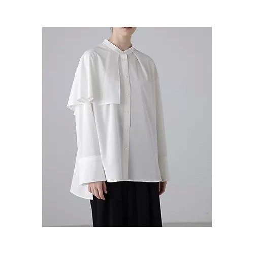 【アドーア/ADORE】のストレッチポプリンブラウス インテリア・キッズ・メンズ・レディースファッション・服の通販 founy(ファニー) 　ファッション　Fashion　レディースファッション　WOMEN　トップス・カットソー　Tops/Tshirt　シャツ/ブラウス　Shirts/Blouses　おすすめ　Recommend　アシンメトリー　Asymmetry　スタンダード　Standard　ストレッチ　Stretch　セットアップ　Set Up　ドレープ　Drape　フィット　Fit　ルーズ　Loose　ホワイト|ID: prp329100004559097 ipo3291000000032232502