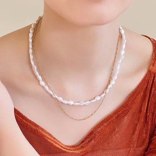 【フィービィー/phoebe】の【金属アレルギー対応】クラシカルパール チェーン2連ネックレス/サージカルステンレス インテリア・キッズ・メンズ・レディースファッション・服の通販 founy(ファニー) 　ファッション　Fashion　レディースファッション　Fashion for Women　ジュエリー　Jewelry　ネックレス　Necklaces & Pendants　クラシカル　Classical, Vintage-Inspired　シンプル　Simple, Minimal　スウェット / スエット　Sweatshirt, Sweatwear　チェーン　Chain, Chain Strap　トレンド　Trend, Trending Now　ネックレス　Necklace, Pendant Necklace　パール　Pearl, Pearl Accent　フォーマル　Formal, Dressy　エレガント 上品　Elegant　ホワイト|ID: prp329100004559106 ipo3291000000034504842