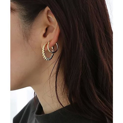 【コレカラ/collecala】の大きめツイストフープセットイヤリング 人気、トレンドファッション・服の通販 founy(ファニー) 　ファッション　Fashion　レディースファッション　Fashion for Women　ジュエリー　Jewelry　ファッションリング　Fashion Rings　イヤリング・フープ・ドロップタイプ　Hoop, Drop & Clip Earrings　イヤリング　Earrings　シリコン　Silicone, Silicone Material　シンプル　Simple, Minimal　ツイスト　Tweed, Tweed Fabric　フープ　Hoop, Hoop Earrings　片耳　One-Ear, Single Earring　other-3|ID: prp329100004560517 ipo3291000000034397486