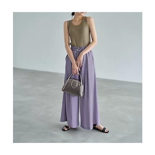 【スタイルデリ/STYLE DELI】の【LUXE】麻混リゾートドレープワイドパンツ 人気、トレンドファッション・服の通販 founy(ファニー) 　ファッション　Fashion　レディースファッション　WOMEN　パンツ　Pants　イエロー　Yellow　カットソー　Cut And Sew　カーディガン　Cardigan　ギャザー　Gather　クール　Cool　サマー　Summer　シューズ　Shoes　ジャケット　Jacket　スニーカー　Sneakers　パープル　Purple　フォルム　Form　ベスト　Vest　ポケット　Pocket　リゾート　Resort　リボン　Ribbon　リラックス　Relax　ループ　Loop　ワイド　Wide　夏　Summer　エレガント 上品　Elegant　other-2|ID: prp329100004562170 ipo3291000000032258164