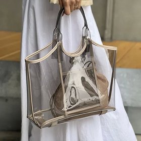 【ノーリーズ/NOLLEY'S】 PVCトート&メッシュ巾着バッグ人気、トレンドファッション・服の通販 founy(ファニー) ファッション Fashion レディースファッション Fashion for Women バッグ Bags おすすめ Recommended / Our Picks メッシュ Mesh, Net Fabric 別注 Limited Edition, Custom Order 夏 Summer 巾着 Drawstring Bag, Kinchaku 旅行 Travel |ID:prp329100004562183