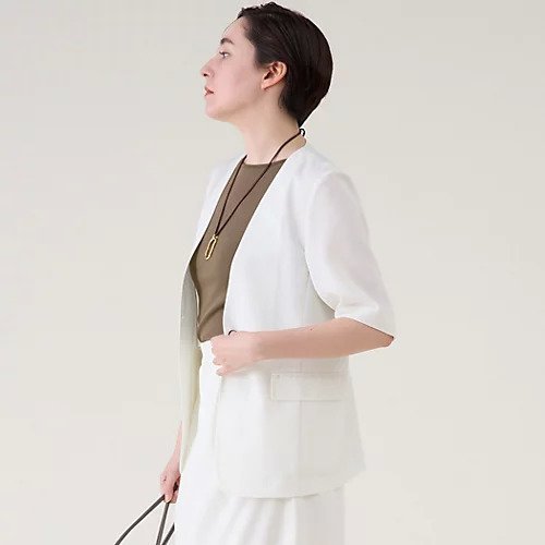 【マルティニーク/martinique】のハーフスリーブジャケット(セットアップ可) 人気、トレンドファッション・服の通販 founy(ファニー) 　ファッション　Fashion　レディースファッション　WOMEN　アウター　Coat Outerwear　ジャケット　Jackets　おすすめ　Recommend　セットアップ　Set Up　ドレープ　Drape　リラックス　Relax　半袖　Short Sleeve　other-2|ID: prp329100004562186 ipo3291000000032258316