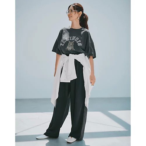 【レミレリーフ/REMI RELIEF】の【HPS別注】HARD SP加工20/-天竺BIGサイズT(ILLINOIS) 人気、トレンドファッション・服の通販 founy(ファニー) 　ファッション　Fashion　レディースファッション　Fashion for Women　ヴィンテージ　Vintage Style　グラフィック　Graphic, Graphic Design　スペシャル　Special, Limited Edition　ダメージ　Distressed, Destroyed　猫　Cat, Kitty　プリント　Print, Printed Pattern　別注　Limited Edition, Custom Order　マニッシュ　Mannish, Boyish　モチーフ　Motif, Design Theme　おすすめ　Recommended / Our Picks　other-2|ID: prp329100004563530 ipo3291000000033061644