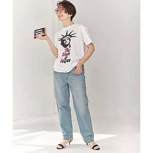 【クチュールドアダム/COUTURE D'ADAM】のVintage T-Shirt / The Stars & Stripes Photo 人気、トレンドファッション・服の通販 founy(ファニー) 　ファッション　Fashion　レディースファッション　Fashion for Women　トップス・カットソー　Cut & Sew Tops　シャツ・ブラウス・オフィスカジュアル　Elegant Blouses & Button-Ups　ロングTシャツ・Tシャツ　Longline T-Shirts & Tees　ヴィンテージ　Vintage Style　洗える　Machine Washable　コレクション　Collection, Seasonal Line　デニム　Denim, Jeans Material　バランス　Balance, Style Balance　プリント　Print, Printed Pattern　2025年　2025　2025-2026秋冬・A/W　Autumn/Winter 2025–26 AW25–26　other-3|ID: prp329100004563532 ipo3291000000035681343