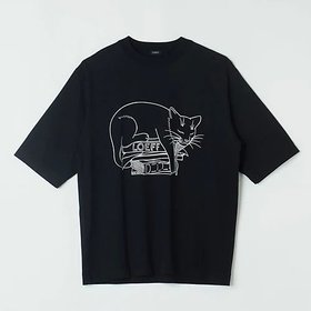 【ロエフ/LOEFF】のLFU SLEEPING CAT T 人気、トレンドファッション・服の通販 founy(ファニー) ファッション Fashion レディースファッション WOMEN グラフィック Graphic シンプル Simple ドレープ Drape ネコ Cat プリント Print モチーフ Motif エレガント 上品 Elegant 洗える Washable 猫 Cat |ID:prp329100004563534
