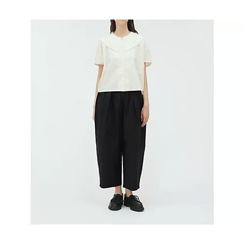【ミズイロ インド/mizuiro ind】のプリーツカラーシャツ 人気、トレンドファッション・服の通販 founy(ファニー) 　ファッション　Fashion　レディースファッション　Fashion for Women　トップス・カットソー　Cut & Sew Tops　シャツ・ブラウス・オフィスカジュアル　Elegant Blouses & Button-Ups　コクーン　Cocoon, Cocoon Silhouette　シンプル　Simple, Minimal　ジョーゼット　Georgette, Semi-Sheer Fabric　プリーツ　Pleats, Pleated　ベーシック　Basic, Essential　夏　Summer　定番　Standard, Basic Item　other-2|ID: prp329100004563559 ipo3291000000032271749