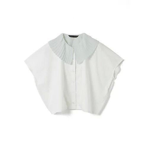 【ミズイロ インド/mizuiro ind】のプリーツカラーシャツ インテリア・キッズ・メンズ・レディースファッション・服の通販 founy(ファニー) 　ファッション　Fashion　レディースファッション　Fashion for Women　トップス・カットソー　Cut & Sew Tops　シャツ・ブラウス・オフィスカジュアル　Elegant Blouses & Button-Ups　コクーン　Cocoon, Cocoon Silhouette　シンプル　Simple, Minimal　ジョーゼット　Georgette, Semi-Sheer Fabric　プリーツ　Pleats, Pleated　ベーシック　Basic, Essential　夏　Summer　定番　Standard, Basic Item　ライトグレー|ID: prp329100004563559 ipo3291000000032695827