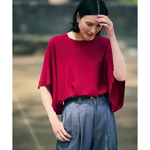 【イーバイエクラ/E by eclat】の【前後2WAY】シルク混ニットカーディガン 人気、トレンドファッション・服の通販 founy(ファニー) 　ファッション　Fashion　レディースファッション　WOMEN　トップス・カットソー　Tops/Tshirt　ニット　Knit Tops　カーディガン　Cardigans　カーディガン　Cardigan　シルク　Silk　ポンチョ　Poncho　夏　Summer　洗える　Washable　other-3|ID: prp329100004563573 ipo3291000000032271867