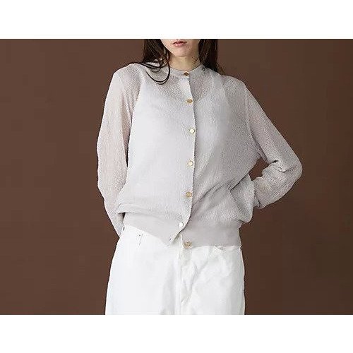 【アダワス/ADAWAS】のSEMI-SHEER CARDIGAN インテリア・キッズ・メンズ・レディースファッション・服の通販 founy(ファニー) 　ファッション　Fashion　レディースファッション　Fashion for Women　トップス・カットソー　Cut & Sew Tops　カーディガン・羽織り　Layered Style Cardigans　カーディガン　Cardigan, Knitwear　別注　Limited Edition, Custom Order　夏　Summer　洗える　Machine Washable　SILVER|ID: prp329100004563584 ipo3291000000036330663