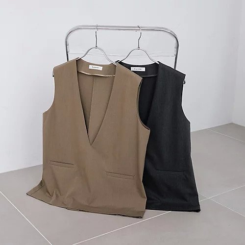 【イーバイエクラ/E by eclat】のジレ風ノースリーブ 人気、トレンドファッション・服の通販 founy(ファニー) 　ファッション　Fashion　レディースファッション　Fashion for Women　アウター　Coat / Outerwear Collection　トップス・カットソー　Cut & Sew Tops　キャミソール&ノースリーブ　Camisoles & Sleeveless Tops　ベスト&ジレ / 重ね着スタイル　Vests & Gilets　エレガント 上品　Elegant　シンプル　Simple, Minimal　ジャケット　Jacket, Outerwear　ノースリーブ　Sleeveless, No-Sleeve　マニッシュ　Mannish, Boyish　洗える　Machine Washable　other-2|ID: prp329100004563594 ipo3291000000032439861