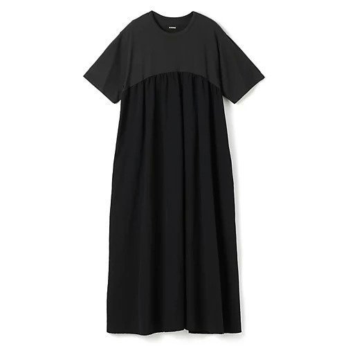 【シンメ/SINME】のTシャツワンピース(ショート丈) インテリア・キッズ・メンズ・レディースファッション・服の通販 founy(ファニー) 　ファッション　Fashion　レディースファッション　Ladies' Fashion Online　ワンピース　Dress　シャツワンピース　Shirt Dresses　コンパクト　Compact　ショート　Short　ドッキング　Docking　フェミニン　Feminine　ロング　Long　人気　Popularity　夏　Summer　定番　Standard　洗える　Washable　チャコール&#215;ブラック|ID: prp329100004563621 ipo3291000000032272191