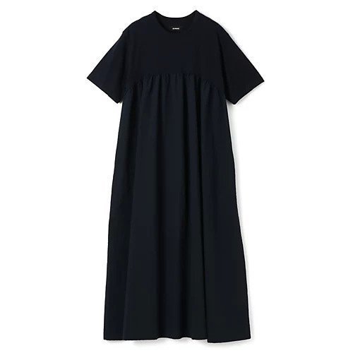 【シンメ/SINME】のTシャツワンピース(ショート丈) インテリア・キッズ・メンズ・レディースファッション・服の通販 founy(ファニー) 　ファッション　Fashion　レディースファッション　Ladies' Fashion Online　ワンピース　Dress　シャツワンピース　Shirt Dresses　コンパクト　Compact　ショート　Short　ドッキング　Docking　フェミニン　Feminine　ロング　Long　人気　Popularity　夏　Summer　定番　Standard　洗える　Washable　ネイビー &#215; ネイビー|ID: prp329100004563621 ipo3291000000032272193