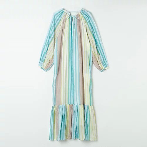 【ヌキテパ/NE QUITTEZ PAS】の【ブレンダさん別注】COTTON VOILE STRIPE GATHER NECK DRESS インテリア・キッズ・メンズ・レディースファッション・服の通販 founy(ファニー) 　ファッション　Fashion　レディースファッション　WOMEN　ワンピース　Dress　ドレス　Party Dresses　エスニック　Ethnic　エレガント 上品　Elegant　オリエンタル　Oriental　洗える　Washable　カラフル　Colorful　ギャザー　Gather　ストライプ　Stripe　デコルテ　Decolletage　バランス　Balance　バルーン　Balloon　フェミニン　Feminine　フリル　Frills　別注　Special Order　無地　Plain Color　STRIPE|ID: prp329100004563629 ipo3291000000032272251