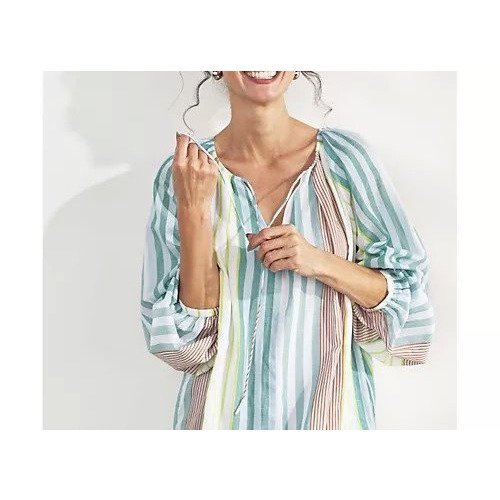 【ヌキテパ/NE QUITTEZ PAS】の【ブレンダさん別注】COTTON VOILE STRIPE GATHER NECK DRESS 人気、トレンドファッション・服の通販 founy(ファニー) 　ファッション　Fashion　レディースファッション　WOMEN　ワンピース　Dress　ドレス　Party Dresses　エスニック　Ethnic　エレガント 上品　Elegant　オリエンタル　Oriental　洗える　Washable　カラフル　Colorful　ギャザー　Gather　ストライプ　Stripe　デコルテ　Decolletage　バランス　Balance　バルーン　Balloon　フェミニン　Feminine　フリル　Frills　別注　Special Order　無地　Plain Color　other-3|ID: prp329100004563629 ipo3291000000032272254