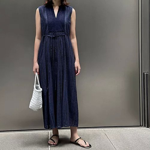 【ヌキテパ/NE QUITTEZ PAS】のエンブロイダリーワンピース 人気、トレンドファッション・服の通販 founy(ファニー) 　ファッション　Fashion　レディースファッション　Fashion for Women　ワンピース　Dresses　サマー　Summer, Summer Style　ストライプ　Stripe, Striped Pattern　タッセル　Tassel, Fringe　ドレス　Dress, One-Piece　ノースリーブ　Sleeveless, No-Sleeve　モダン　Modern, Contemporary　モチーフ　Motif, Design Theme　リボン　Ribbon, Bow　リュクス　Luxury, Elegant, High-End, Chic　エレガント 上品　Elegant　洗える　Machine Washable　other-3|ID: prp329100004563640 ipo3291000000032675313