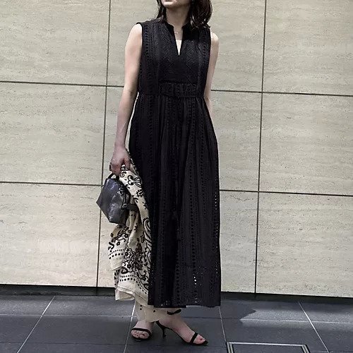 【ヌキテパ/NE QUITTEZ PAS】のエンブロイダリーワンピース 人気、トレンドファッション・服の通販 founy(ファニー) 　ファッション　Fashion　レディースファッション　Fashion for Women　ワンピース　Dresses　サマー　Summer, Summer Style　ストライプ　Stripe, Striped Pattern　タッセル　Tassel, Fringe　ドレス　Dress, One-Piece　ノースリーブ　Sleeveless, No-Sleeve　モダン　Modern, Contemporary　モチーフ　Motif, Design Theme　リボン　Ribbon, Bow　リュクス　Luxury, Elegant, High-End, Chic　エレガント 上品　Elegant　洗える　Machine Washable　other-3|ID: prp329100004563640 ipo3291000000033217466