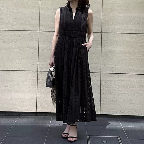 【ヌキテパ/NE QUITTEZ PAS】のエンブロイダリーワンピース 人気、トレンドファッション・服の通販 founy(ファニー) 　ファッション　Fashion　レディースファッション　Fashion for Women　ワンピース　Dresses　サマー　Summer, Summer Style　ストライプ　Stripe, Striped Pattern　タッセル　Tassel, Fringe　ドレス　Dress, One-Piece　ノースリーブ　Sleeveless, No-Sleeve　モダン　Modern, Contemporary　モチーフ　Motif, Design Theme　リボン　Ribbon, Bow　リュクス　Luxury, Elegant, High-End, Chic　エレガント 上品　Elegant　洗える　Machine Washable　other-3|ID: prp329100004563640 ipo3291000000034981802