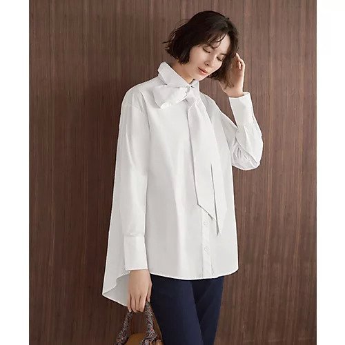 【スタイルデリ/STYLE DELI】のボリュームボウタイ付きシャツ 人気、トレンドファッション・服の通販 founy(ファニー) 　ファッション　Fashion　レディースファッション　Fashion for Women　トップス・カットソー　Cut & Sew Tops　シャツ・ブラウス・オフィスカジュアル　Elegant Blouses & Button-Ups　イエロー　Yellow　カフス　Cuff Design　クール　Cool, Chic　ショルダー　Shoulder, Shoulder Strap　シンプル　Simple, Minimal　ストレート　Straight, Straight Cut　タイプライター　Typewriter Fabric, Crisp Cotton　ダメージ　Distressed, Destroyed　ドロップ　Drop Shoulder, Dropped Style　人気　Popular, Best Seller　バランス　Balance, Style Balance　フラット　Flat, Flat Shoes　ヨーク　Yoke, Yoke Design　ラウンド　Round, Round Neck　リボン　Ribbon, Bow　おすすめ　Recommended / Our Picks　other-3|ID: prp329100004565338 ipo3291000000032286447