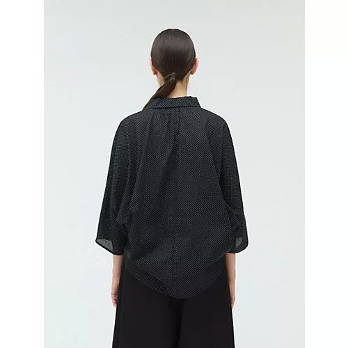 【ミズイロ インド/mizuiro ind】のドットギャザードルマンシャツ 人気、トレンドファッション・服の通販 founy(ファニー) 　ファッション　Fashion　レディースファッション　WOMEN　トップス・カットソー　Tops/Tshirt　シャツ/ブラウス　Shirts/Blouses　ドット　Dot　ベーシック　Basic　エレガント 上品　Elegant　人気　Popularity　other-3|ID: prp329100004565340 ipo3291000000032286467