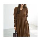 【スタイルデリ/STYLE DELI】の【LUXE】楊柳ギャザーワンピース ソフトブラウン|ID: prp329100004565360 ipo3291000000034254725