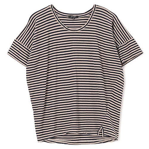 【パドカレ/pas de calais】の25SS強撚ボーダー半袖PO インテリア・キッズ・メンズ・レディースファッション・服の通販 founy(ファニー) 　ファッション　Fashion　レディースファッション　Fashion for Women　トップス・カットソー　Cut & Sew Tops　2025年　2025　2025春夏・S/S　Spring/Summer 2025 SS25　スリット　Slit, Slit Detail　ボーダー　Border, Stripe　半袖　Short Sleeve, Half Sleeve　洗える　Machine Washable　アイボリー|ID: prp329100004567713 ipo3291000000032308036