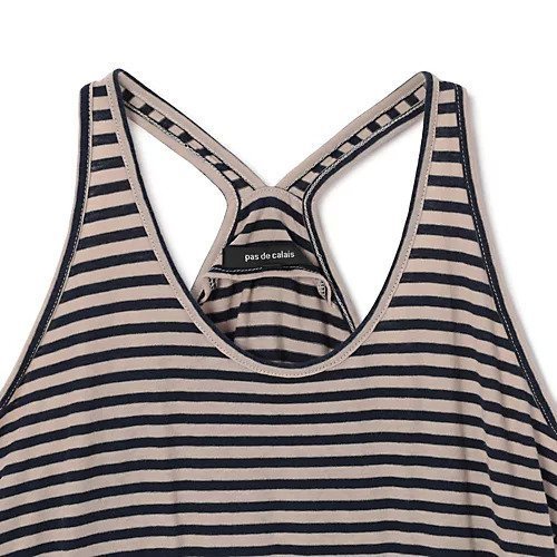 【パドカレ/pas de calais】の25SS強撚ボーダータンクトップ 人気、トレンドファッション・服の通販 founy(ファニー) 　ファッション　Fashion　レディースファッション　WOMEN　2025年　2025　2025春夏・S/S　Ss,Spring/Summer,2025　キャミソール　Camisole　センター　Center　タンク　Tank　フロント　Front　ボーダー　Border　洗える　Washable　other-3|ID: prp329100004567718 ipo3291000000032308066