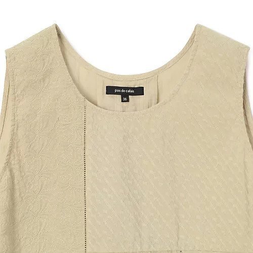 【パドカレ/pas de calais】の25SSコットンガーゼストライプBL 人気、トレンドファッション・服の通販 founy(ファニー) 　ファッション　Fashion　レディースファッション　Fashion for Women　2025年　2025　2025春夏・S/S　Spring/Summer 2025 SS25　ストライプ　Stripe, Striped Pattern　ノースリーブ　Sleeveless, No-Sleeve　パッチワーク　Patchwork, Mixed Fabric　フロント　Front, Front Design　レース　Lace, Lace Fabric　洗える　Machine Washable　other-3|ID: prp329100004567720 ipo3291000000036039798