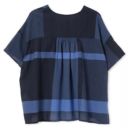 【パドカレ/pas de calais】の25SS綿麻先染めチェックBL 人気、トレンドファッション・服の通販 founy(ファニー) 　ファッション　Fashion　レディースファッション　Fashion for Women　2025年　2025　2025春夏・S/S　Spring/Summer 2025 SS25　ギャザー　Gathered, Ruffled　ストライプ　Stripe, Striped Pattern　チェック　Check, Plaid, Tartan　バランス　Balance, Style Balance　洗える　Machine Washable　other-2|ID: prp329100004567723 ipo3291000000032308095