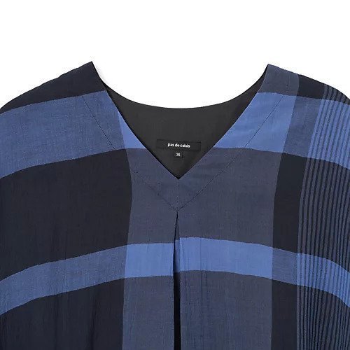 【パドカレ/pas de calais】の25SS綿麻先染めチェックBL 人気、トレンドファッション・服の通販 founy(ファニー) 　ファッション　Fashion　レディースファッション　Fashion for Women　2025年　2025　2025春夏・S/S　Spring/Summer 2025 SS25　ギャザー　Gathered, Ruffled　ストライプ　Stripe, Striped Pattern　チェック　Check, Plaid, Tartan　バランス　Balance, Style Balance　洗える　Machine Washable　other-3|ID: prp329100004567723 ipo3291000000032308096
