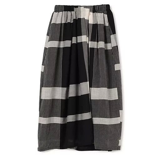 【パドカレ/pas de calais】の25SS綿麻先染めチェックSK インテリア・キッズ・メンズ・レディースファッション・服の通販 founy(ファニー) 　ファッション　Fashion　レディースファッション　WOMEN　スカート　Skirt　2025年　2025　2025春夏・S/S　Ss,Spring/Summer,2025　ストライプ　Stripe　チェック　Check　ボックス　Box　洗える　Washable　ブラック|ID: prp329100004567728 ipo3291000000032308118