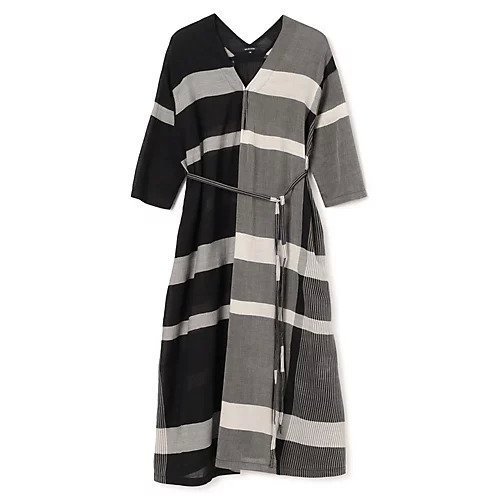 【パドカレ/pas de calais】の25SS綿麻先染めチェックOP インテリア・キッズ・メンズ・レディースファッション・服の通販 founy(ファニー) 　ファッション　Fashion　レディースファッション　Ladies' Fashion Online　ワンピース　Dress　2025年　2025　2025春夏・S/S　Ss,Spring/Summer,2025　ストライプ　Stripe　チェック　Check　バランス　Balance　洗える　Washable　ブラック|ID: prp329100004567733 ipo3291000000032308140
