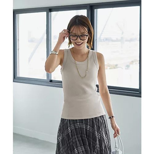 【スタイルデリ/STYLE DELI】の【Made in JAPAN】太めバインダーリブタンクトップ インテリア・キッズ・メンズ・レディースファッション・服の通販 founy(ファニー) 　ファッション　Fashion　レディースファッション　WOMEN　イエロー　Yellow　ストレート　Straight　スリット　Slit　タンク　Tank　デコルテ　Decolletage　定番　Standard　バランス　Balance　フィット　Fit　フラット　Flat　ブラジャー　Bra　ベスト　Vest　日本製　Made In Japan　エレガント 上品　Elegant　グレージュ|ID: prp329100004567768 ipo3291000000032308865