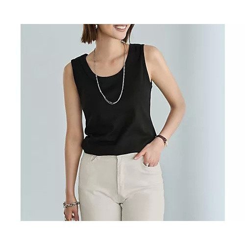 【スタイルデリ/STYLE DELI】の【Made in JAPAN】太めバインダーフライスタンクトップ インテリア・キッズ・メンズ・レディースファッション・服の通販 founy(ファニー) 　ファッション　Fashion　レディースファッション　WOMEN　カットソー　Cut And Sew　ストレート　Straight　タンク　Tank　デコルテ　Decolletage　バランス　Balance　フィット　Fit　フラット　Flat　ブラジャー　Bra　ベスト　Vest　リラックス　Relax　日本製　Made In Japan　エレガント 上品　Elegant　ブラック|ID: prp329100004567769 ipo3291000000032308872