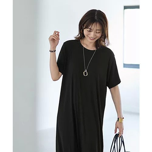【スタイルデリ/STYLE DELI】のとろみ落ち感カットソー半袖ワンピース 人気、トレンドファッション・服の通販 founy(ファニー) 　ファッション　Fashion　レディースファッション　WOMEN　ワンピース　Dress　カットソー　Cut And Sew　カーディガン　Cardigan　キャップ　Cap　ショルダー　Shoulder　シンプル　Simple　ジャケット　Jacket　ジャージー　Jersey　スニーカー　Sneakers　スリット　Slit　とろみ　Thickness　ドロップ　Drop　定番　Standard　ブルゾン　Blouson　ベスト　Vest　ペチコート　Petticoat　半袖　Short Sleeve　マキシ　Maxi　ラウンド　Round　リュック　Ruck Sack　レギンス　Leggings　ロング　Long　夏　Summer　other-2|ID: prp329100004567770 ipo3291000000032308879
