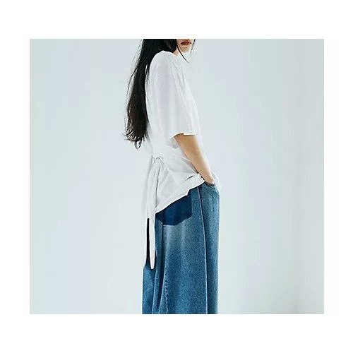 【マージュール/marjour】のWAIST TIE OVER TEE インテリア・キッズ・メンズ・レディースファッション・服の通販 founy(ファニー) 　ファッション　Fashion　レディースファッション　WOMEN　スタイリッシュ　Stylish　ストレッチ　Stretch　スリーブ　Sleeve　ハーフ　Half　ポケット　Pocket　リボン　Ribbon　OFFWHITE|ID: prp329100004568687 ipo3291000000032321629