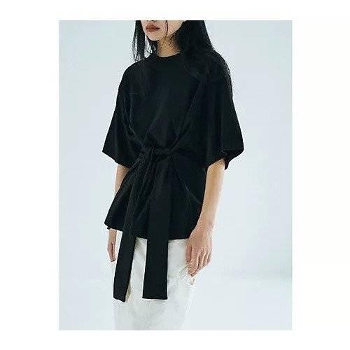 【マージュール/marjour】のWAIST TIE OVER TEE 人気、トレンドファッション・服の通販 founy(ファニー) 　ファッション　Fashion　レディースファッション　WOMEN　スタイリッシュ　Stylish　ストレッチ　Stretch　スリーブ　Sleeve　ハーフ　Half　ポケット　Pocket　リボン　Ribbon　other-2|ID: prp329100004568687 ipo3291000000032321631